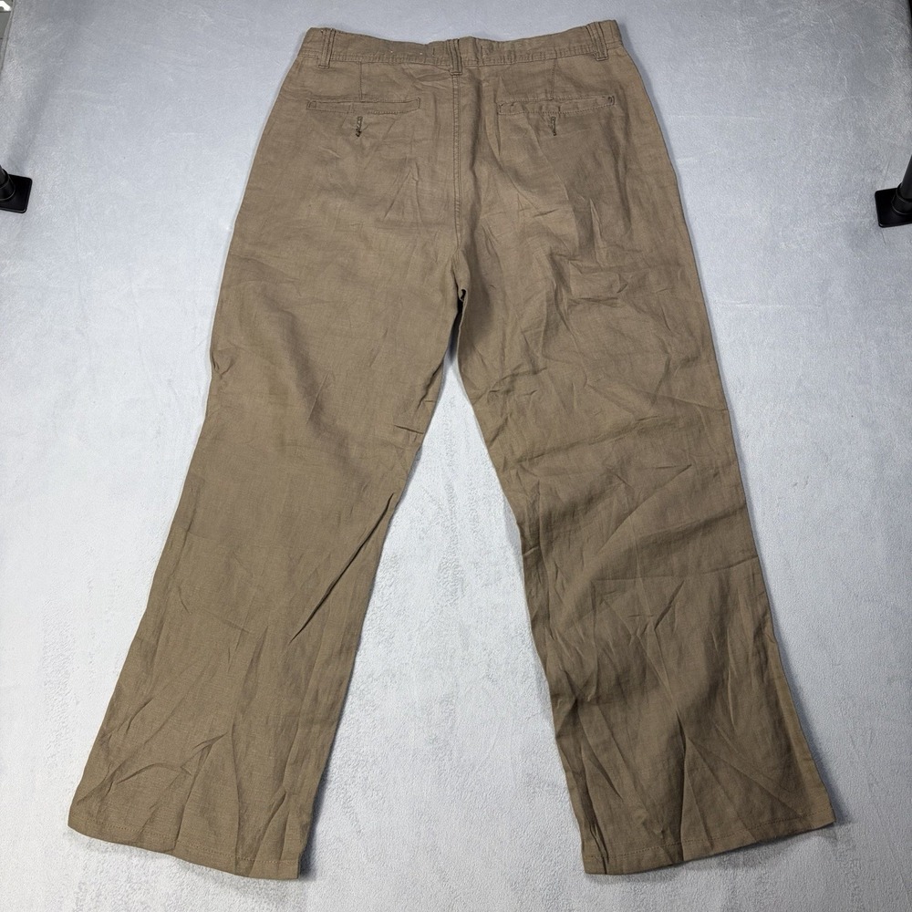 Old Navy Pants Linen Women's Size 32x32  Actual 32x28 Brown Drawstring - Picture 3 of 11
